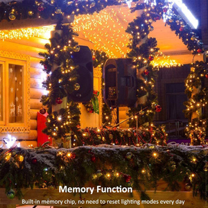 Guirlande lumineuse multicolore basse <span class=keywords><strong>tension</strong></span> 8 modes, fil vert, prise dissimulée, scintillante, 80 m, 800 LED, pour Halloween et Noël, étanche - Product Image 3