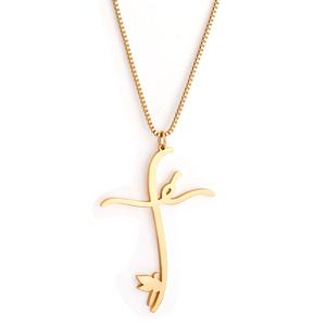 Collar de Acero Inoxidable con Colgante de Moda, Chapado en Oro de 18k, Estilo Hip Hop, para Mujer - Product Image 6