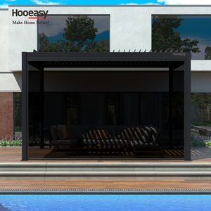 हुअवे आउटडोर गार्डन आधुनिक बायोक्लिमिटिक पेरगोगा पेगज़ेबो मंडप सूर्य छाया गोपनीयता स्क्रीन ऊर्ध्वाधर ज़िप रोलर अंधा - Product Image 4