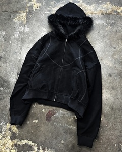 Salati all'ingrosso Y2K spesso in bianco 100% cotone Unisex oversize giacche in pelliccia sintetica Zip up <span class=keywords><strong>felpa</strong></span> <span class=keywords><strong>con</strong></span> cappuccio da uomo - Product Image 4