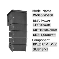 Système de sonorisation Line Array CVR actif professionnel 3 voies double 10 pouces avec caisson de basses de 18 pouces