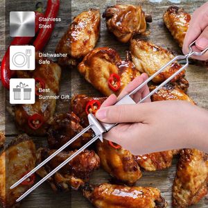 Herramientas de Barbacoa para Exteriores al por Mayor, Tenedor de Parrilla Telescópico con Mango de Madera en Forma de U para Camping - Product Image 6