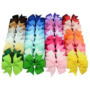 40 solid color Thread ribbon children's hairpin Fishtail bow Hairpin Cute children's hair accessories