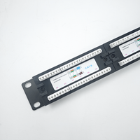 Panel Patch Jaringan OEM Custom 2U 48 Port CAT5e CAT6 dengan Bar Manajemen Kabel Belakang dan Sekrup Pemasangan Termasuk