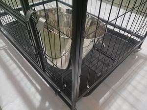 2 em 1 aço inoxidável removível <span class=keywords><strong>Pet</strong></span> Gaiola Alimentador Arredondado Automatic Dog <span class=keywords><strong>Bowl</strong></span> para Food & Water Puppy Pets Pendurado Crate Coop Cup - Product Image 2