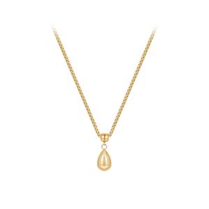 Ultimi gioielli in acciaio inossidabile placcato oro 18 carati catena rotonda goccia d'acqua ciondolo goccia di pioggia alla moda per le donne collana festa P233396 - Product Image 1