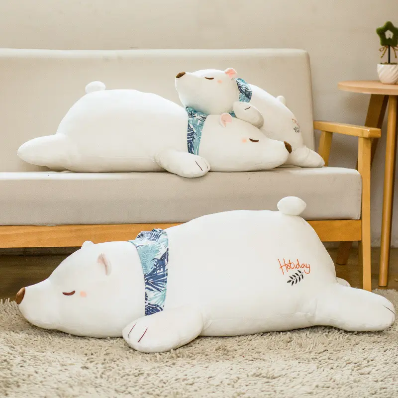 Wholesale New Soft Large Size Doll Cute Stuffed Animal Polar Bear Pillows Plush Toy For Birthday Gift