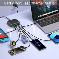 HNT Tendance Chargeur rapide USB-C GaN 105W, Station de charge 7 ports USB-A, Adaptateur multiprise pour iPad iPhone 17 16 15Pro Max