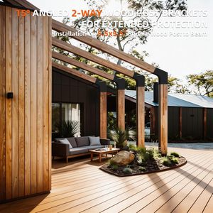 30 °   Kits de supports de pergola inclinés en <span class=keywords><strong>angle</strong></span>, supports de poteaux de toit inclinés en L à 2 voies pour bois de 4 x 4 pouces - Product Image 4