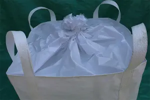 क्रॉस कॉर्नर लूप जंबो FIBC बल्क बैग 1500 किग्रा लोडिंग क्षमता थोक सामान के लिए सांस लेने योग्य सुविधा 1000 किग्रा बड़ा बैग