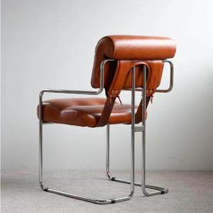 <span class=keywords><strong>Poltrona</strong></span> in <span class=keywords><strong>Pelle</strong></span> Stile Nordico per Reception Aziendale, Negoziazioni e Relax, Sedia con Braccioli in Acciaio Inossidabile per Caffè, Ristoranti e Uffici - Product Image 4