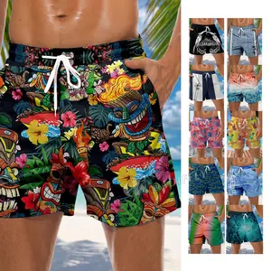 Nova Chegada Respirável solto Shorts de Praia dos homens Multi-estilo Personalizado Impresso Troncos de Natação Secagem Rápida Leve Shorts dos homens