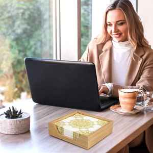 Bandeja de Bambú Hecha a Mano para Servilletas de Cóctel y Toallas de Invitados, Se Acepta OEM para Decoración de Mesa de Boda y Soporte para Servilletas - Product Image 2