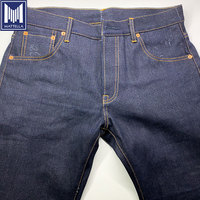 Jean en denim japonais Beatle Buster Rouge Indigo Bleu Nouveau Vintage Coupe Droite 100% Coton Teint en fil Homme Coupe Classique 14.5oz Automne Foncé