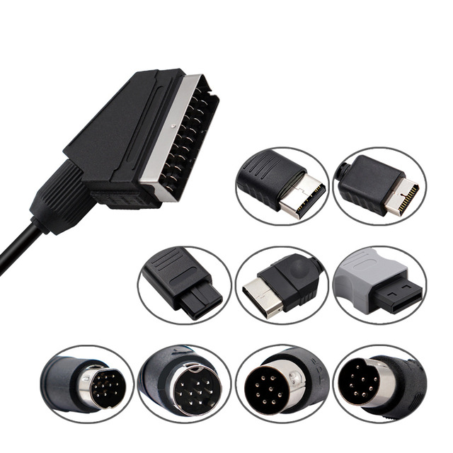 RGB Scart Cable for PS2/SEGA MD1/MD2 Megadrive1/DC/Ge Nesis1/XBOX/WII