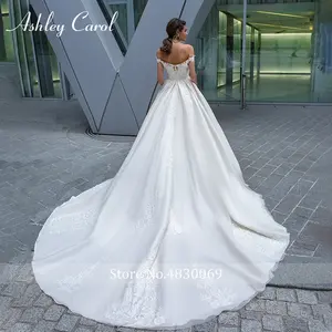 Ashley Carol Vestido De Novia 2022 Vestido De Novia Clásico Fuera Del Hombro Con Cuentas Apliques Sin Espalda Sweetheart <span class=keywords><strong>Vestidos</strong></span> De Novia - Product Image 2