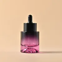 Flacon compte-gouttes en verre de luxe personnalisé à épaule plate avec pompe pulvérisatrice, capacité 30 ml, pour parfum et cosmétiques essentiels