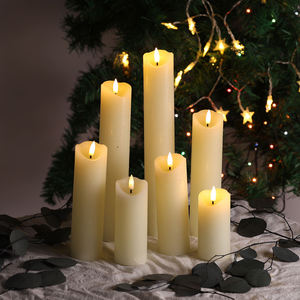 <span class=keywords><strong>Bougie</strong></span> Pilier LED sans Flamme Électrique à Flamme Réelle 3D Fonctionnant sur Batterie Mermei Paraffin Wax avec Fonctions de Minuterie à Distance - Product Image 2