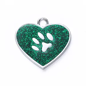 Vendita all'ingrosso Custom Bling a forma di cuore in metallo a forma di osso oro lega di zinco Pet Id Dog Tag con catena per l'incisione