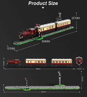 Ensemble de blocs de construction de locomotive à vapeur vintage GWR 5700, modèle de train rétro avec wagons, jouet d'assemblage pour collection ou cadeau