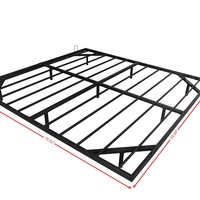 Nouvelle conception minimaliste, lit queen size avec éclairage LED, silencieux, montage facile, structure en métal solide et stable pour chambre à coucher