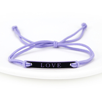 Bricolage peut personnaliser heureux chanceux acrylique lettre marque bracelet élastique nom personnalisé bracelet élastique pour femmes et hommes