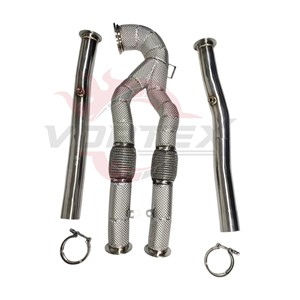 Vortex 2.5 TFSI Performance Downpipe Stainless Steel 304 Fits RS3 8V 8Y RSQ3 Racing Exhaust System Integrated Heat Shield <b>Kit</b> - Product Image 2