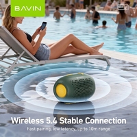 BAVIN - Altavoz Inalámbrico Portátil BM31 con Bajos Activos 5.4, Ideal para Viajes y Campamentos, Venta al por Mayor de Fábrica
