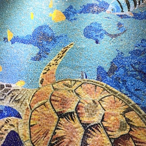 Bluwhale-murales de cristal personalizados hechos a mano para baño, mosaico artístico con diseño de tortuga y <span class=keywords><strong>piscina</strong></span> - Product Image 2