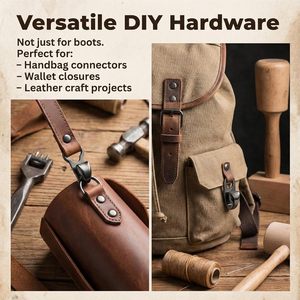 20 Sets Metal <b>Outdoor</b> Boot <b>Hook</b> Eyelets & Speed <b>Hooks</b> with Lace Buckles for Hiking Boots and Leather Shoe Repair - Product Image 6