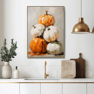 Thanksgiving automne <span class=keywords><strong>citrouille</strong></span> <span class=keywords><strong>nature</strong></span> <span class=keywords><strong>morte</strong></span> Art déco peint à la main récolte toile décoration murale peinture - Product Image 3