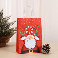Tas Kado Kertas Kraft Natal, Tas Belanja Kertas Cetak Offset untuk Lilin, Kerajinan, dan Souvenir Pesta