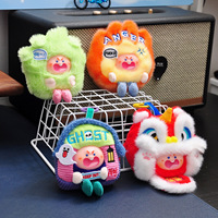 Étui pour écouteurs en peluche authentique Kepelon Meizai modèle 2025, rembourrage en coton PP, styles Danse du Lion et Maison Hantée, design Herbe de Feu