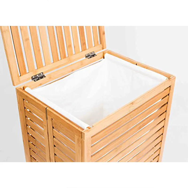 Hot selling Bamboo Laundry Hamper 100L Dirty Clothes Storage Basket With Factory Price