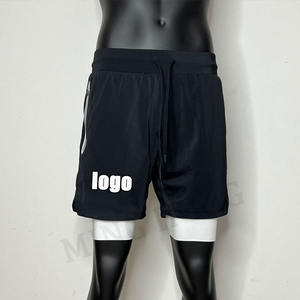 Short de sport 2 en 1 à séchage rapide personnalisé d'usine Short de sport double couche avec logo imprimé pour hommes - Product Image 3
