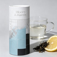 Emballage en tube de papier pour café et thé, biodégradable, respectueux de l'environnement, de qualité alimentaire, avec logo personnalisé, boîte cylindrique en carton, luxe, argent UV