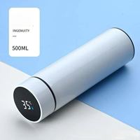 Bouteille d'eau intelligente en acier inoxydable de 500 ml pour l'extérieur, thermos intelligent avec écran LED pour les voyages, ustensiles de boisson intelligents