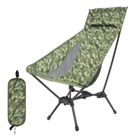 Chaise triangulaire en aluminium 7075 ultralégère personnalisée, dossier haut, confortable, chaise de camping Moon, portable, durable, sac de transport