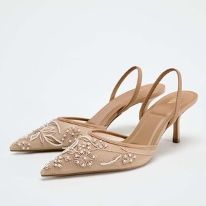 Nuevas Sandalias de Lujo para <span class=keywords><strong>Mujer</strong></span>, Primavera-Verano, Zapatos de Moda con Punta Abierta, Zapatos de Tacón Alto en Forma de Z - Product Image 5