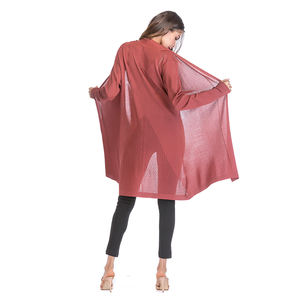 Cárdigan largo para mujer, moda de calidad, suelto, fino, informal, de manga larga, Midi, cárdigan de punto para mujer para otoño - Product Image 6