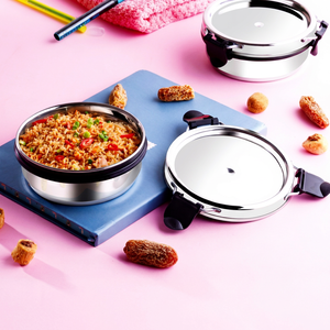 Anax ANAX 0180 Machine Polished Stainless Steel Lunch Box Set <b>Lock</b> Lid Eco-Friendly 275ml Leak-Proof Freshness Preservation - Product Image 1