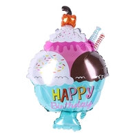 Ballons d'anniversaire joyeux anniversaire en feuille d'étoile, en forme de beignets, de macarons et de bonbons pour la décoration de fête d'été