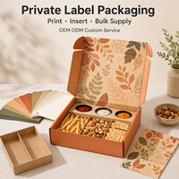 Boîtes pliables personnalisées pour aliments avec impression de feuilles d'automne, boîtes cadeaux à compartiments divisés, logo personnalisé pour emballages gastronomiques