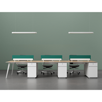 Poste de travail ergonomique moderne pour bureau, table de bureau en open space pour 4 à 6 personnes avec casier de rangement, mobilier de bureau d'entreprise