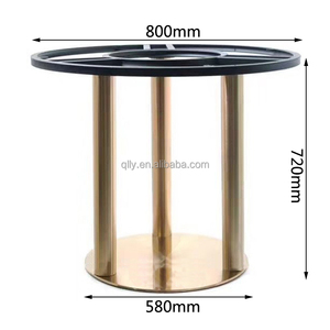 רגלי שולחן מעוצבות מפלדה יצוקה למסעדות, ברים ופינות קפה, נגד נדנוד, התקנה קלה, בסיס עגול לשולחן - Product Image 5