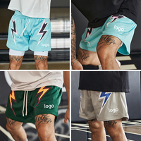 ODM Short de sport streetwear en polyester à double couche par sublimation, taille haute, 5 pouces d'écart entre les points de couture, grande taille, vierge pour personnalisation, pour le basketball, avec taille élastique en maille