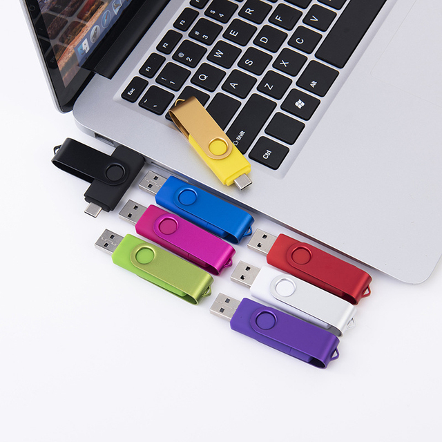 Sleek Swivel USB C Pen Drive U Disk USB Flash Disk 2GB 16GB 64GB 128GB Full Capacity Memory Card for Business & Personal Use