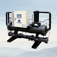Refroidisseur à spirale refroidi par eau pour le refroidissement hydronique commercial dans les hôtels et les bureaux, machine de refroidissement de 38 à 148 kW, climatiseur