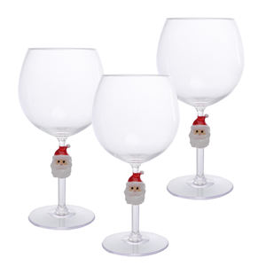 Arbre de Noël en acrylique festif en forme de O Gingerbread Man et Santa Claus Shaped Acrylic Stem Glass - Product Image 4