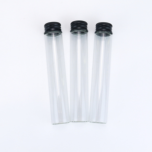 Child-proof 22mm*120mm Glass Conic Clear <b>Tube</b> for King Size 109mm Rolled Cone Storage with Aluminum Screw Lid - Product Image 4